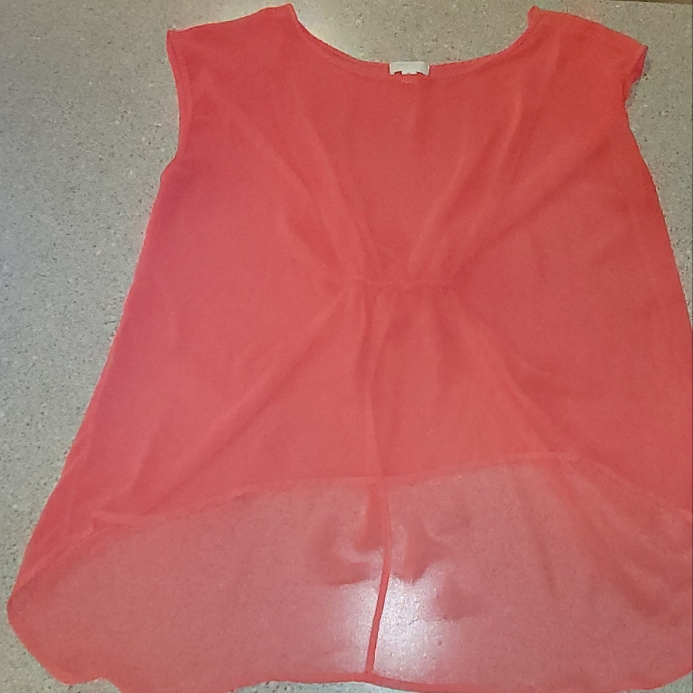 Forever 21 Coral Sheer Top 3X
